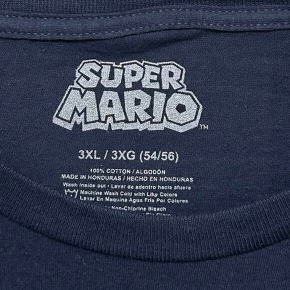 SUPER MARIO T-Shirt Mens Size 3XL Navy Blue Graphic Tee - Picture 4 of 4